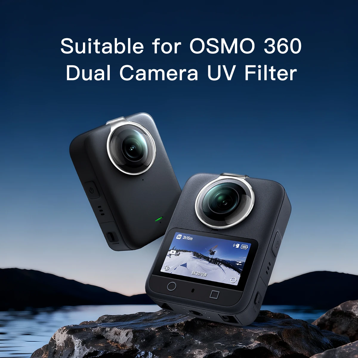 Achetez Filtre UV Double Objectif pour DJI Osmo 360, protection HD anti-rayures en action sur une caméra