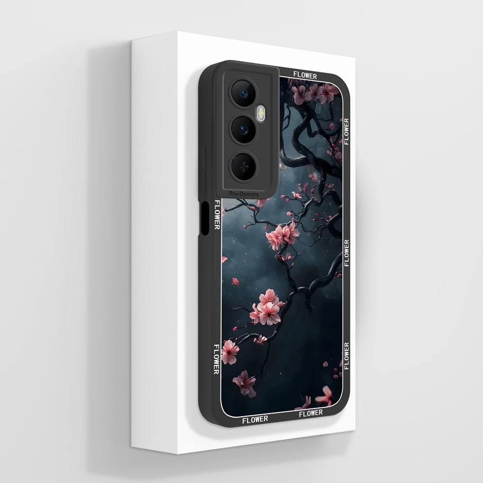 Elegant Oil Painting Flower Silicone Soft Protective Phone Case