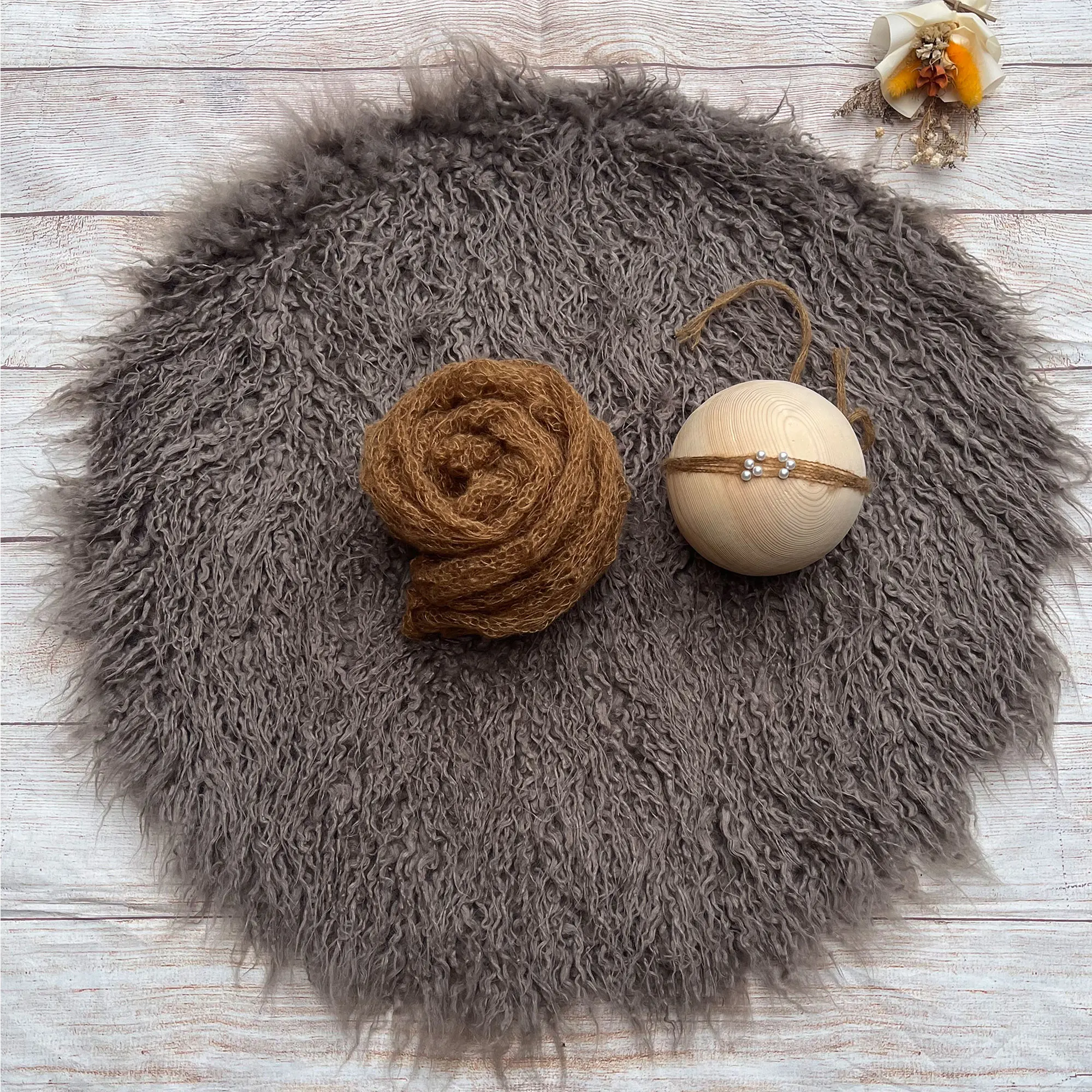 Don&Judy Newborn Baby Photography Background Blanket Soft Mongolian Long Pile Faux Fur Baby Blanket Infant Shoot Photo Prop 2023 infant long pile mongolia round blanket faux fur newborn photo shoot background basket filler for baby photography accessories