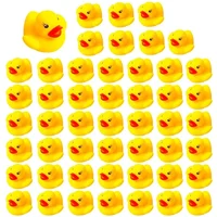 20-300pcs Baby Bath Toys Swimming Pool Bathing Ducks Water Game Float Squeaky Sound Rubber Ducks Toys for Children Gifts 1