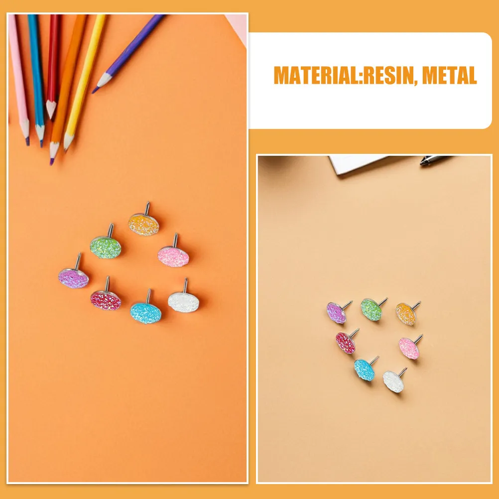 50개입 라인스톤 레진 푸시핀, 반짝이 장 핀, 코르크보드, 게시판, 벽 사진, 사무용품