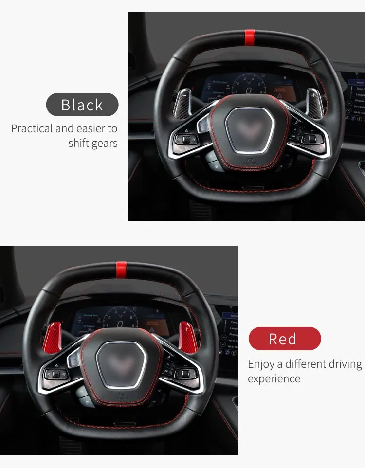 2023 T-carbon Replacement Steering Wheel Paddle Shifter Fit For Corvette C8 Shifting Paddles Carbon Fiber Auto Accessories