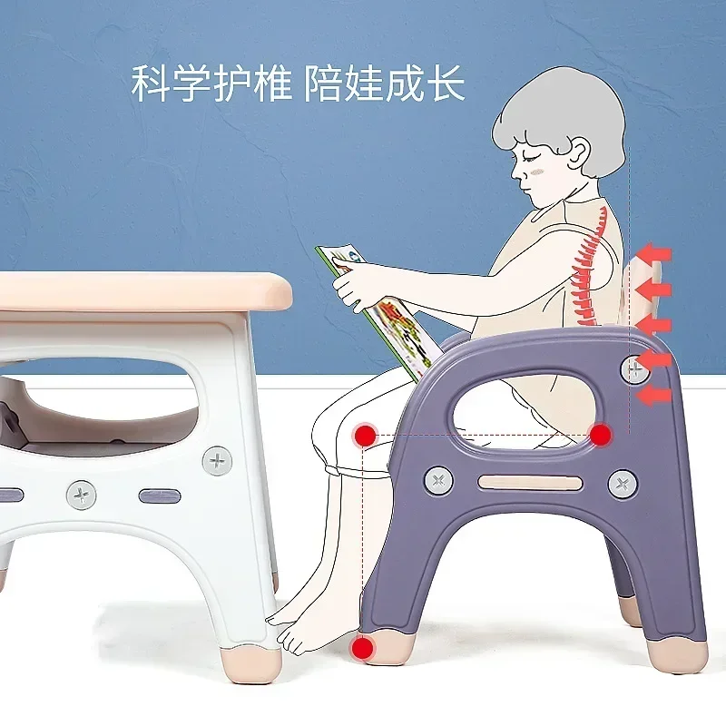 Hooki Children's Tables and Chairs Combination Set Household Kindergarten Writing Square Table and Chair Combination Baby Learni