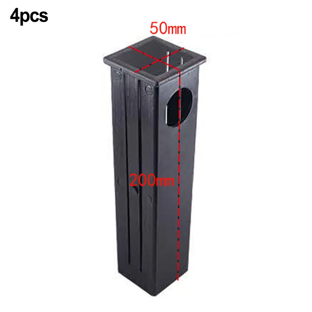 4pcs Square Tube Sleeve Fitness Equipment Accessories Diameter Plastic Square Tube Sleeve Black Sliding