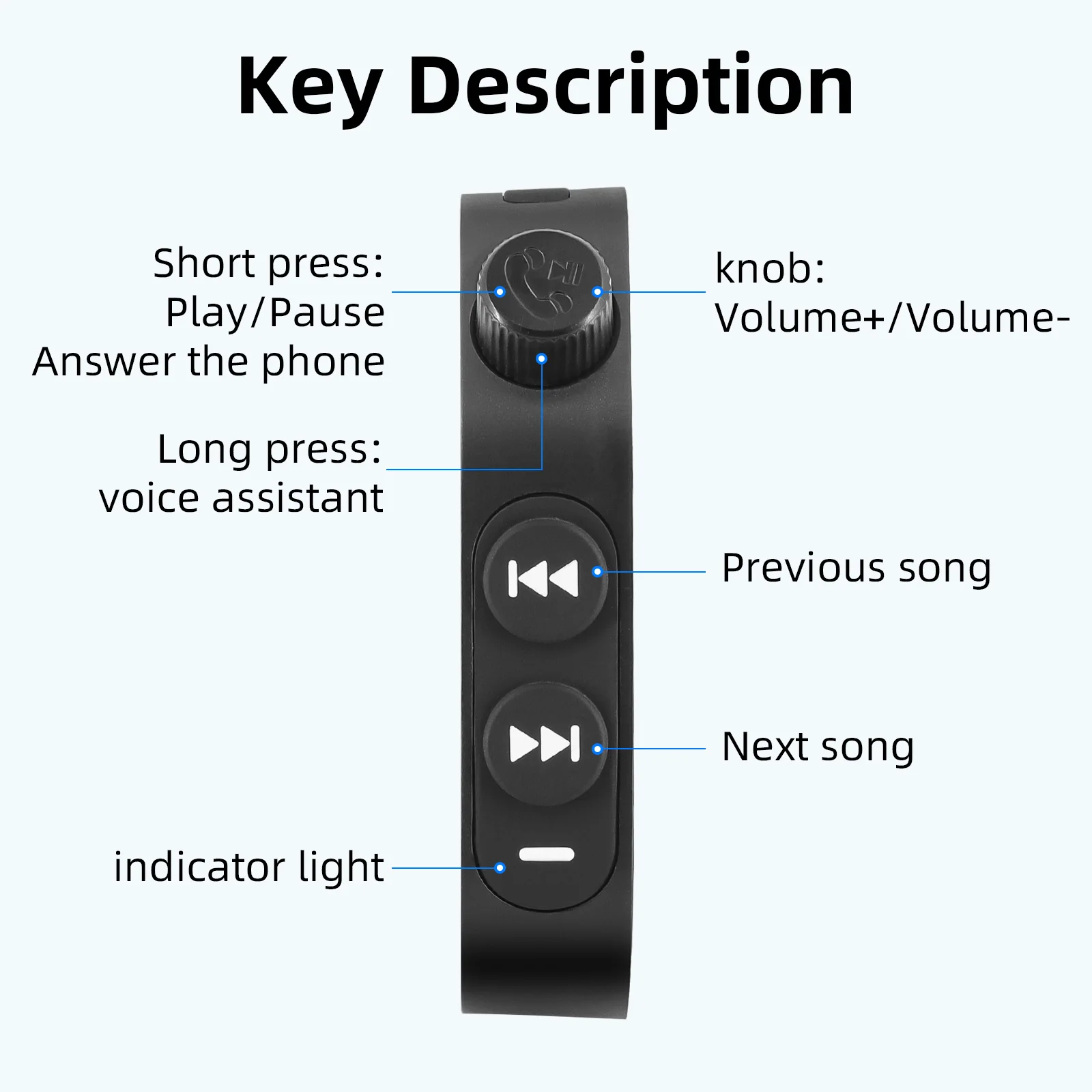 Smart Wireless Remote Control Bluetooth-compatible Steering Wheel Media Controll