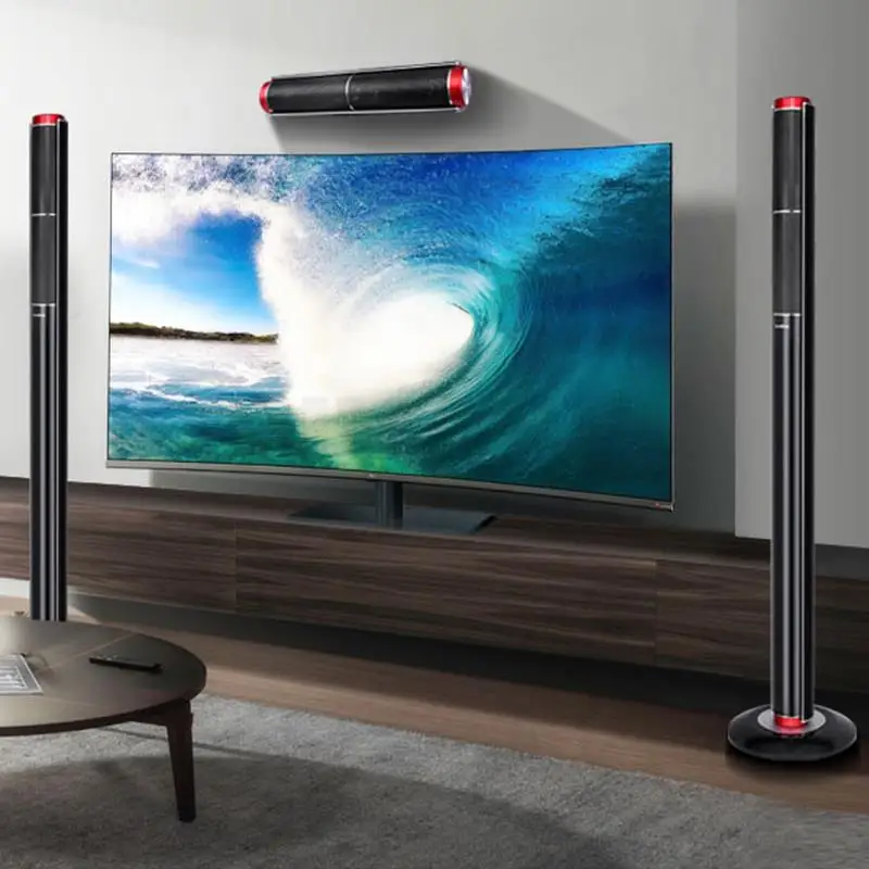 Bluetooth 5.1 High Power HiFi Fever Subwoofer Surround Stereo Active Speaker Wooden 8&Omega; Fiber Coaxial TV Home Theater Audio Set