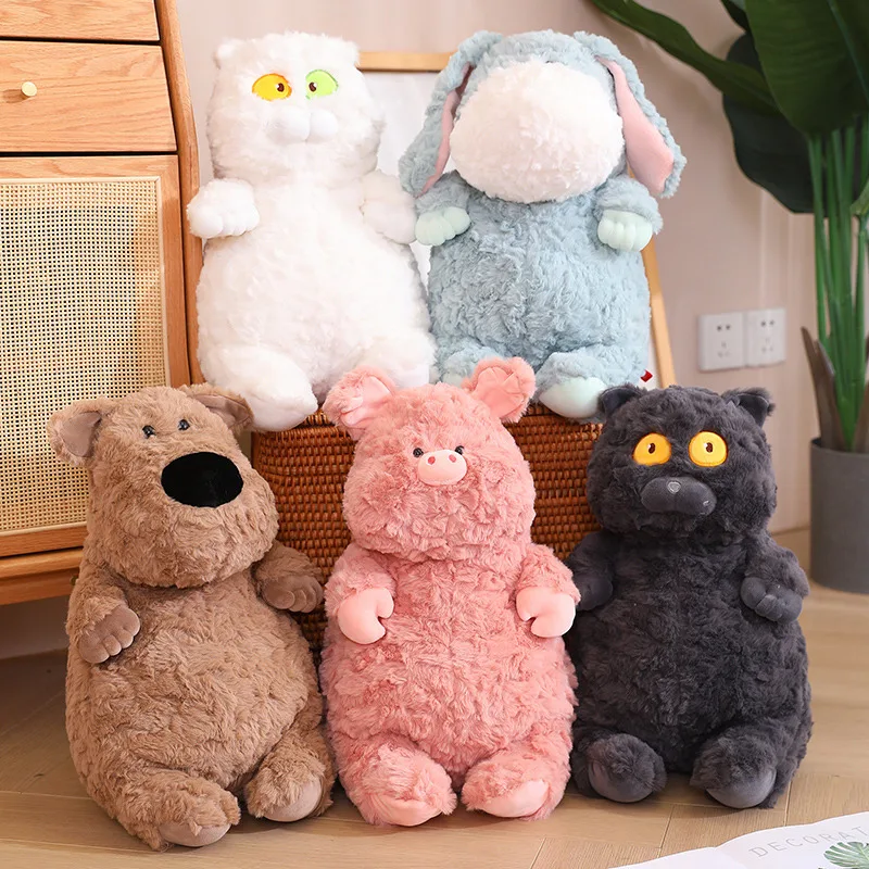 Cartoon Cute Fat Animals Plush Toy Stuffed Dinosaur Pig Bear Bunny Plushies Doll Anime Soft Kids Girls Toys Kawaii Room Decor