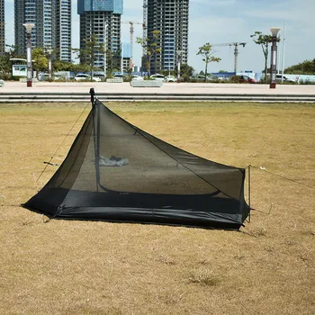 Ultralight 1 Person Tent 15D Silicone Coated Nylon Poleless Backpacking Tent Waterproof for Hiking Camping Outdoor 4