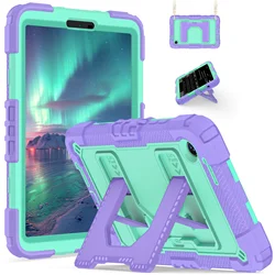 Enhanced Rugged Armor Stand Tablet Cover, 8.7 Inch - Tab A11 8.7inch 2025 (PurpeMintGreen)