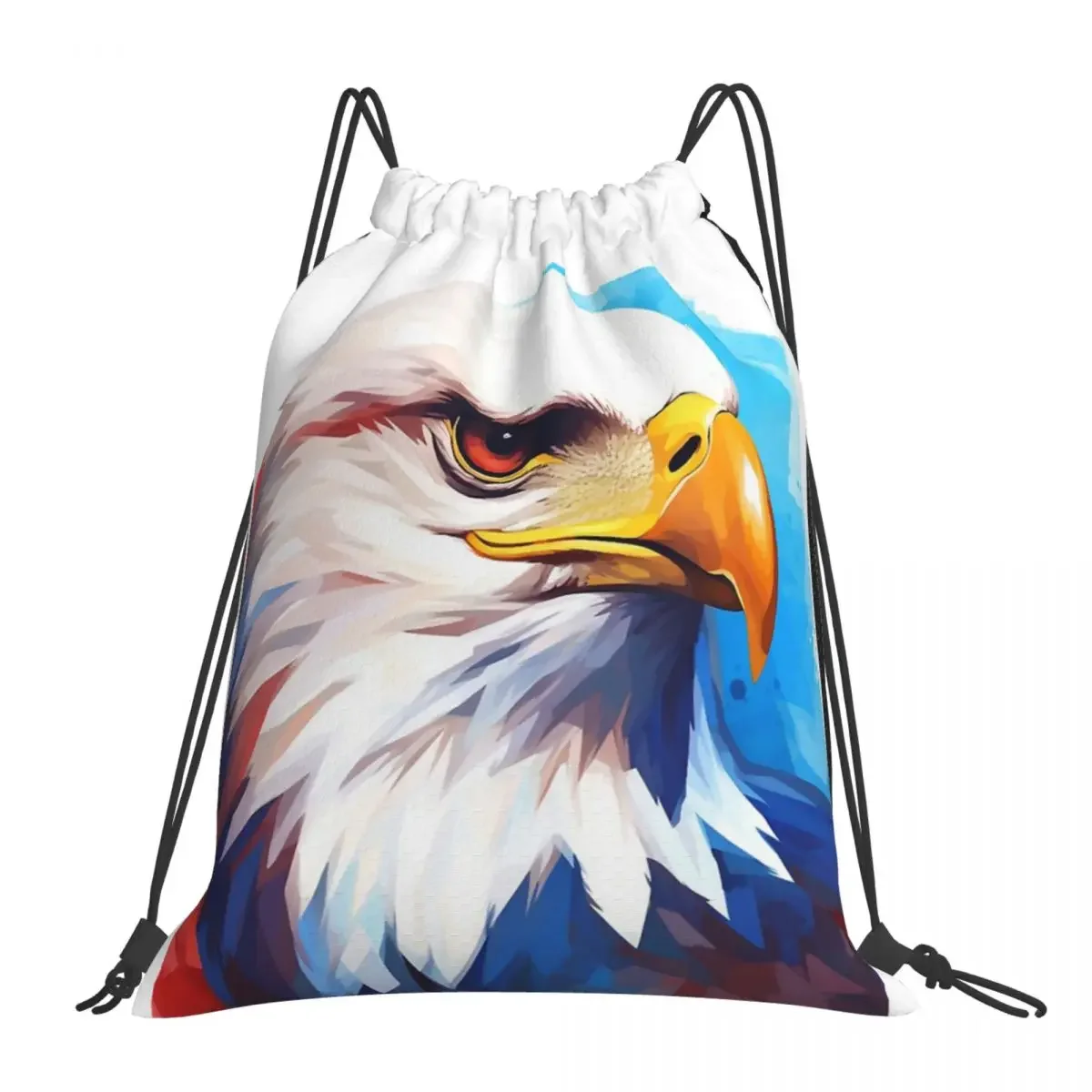 

Impressive Bald Eagle Backpack Fashion Portable Drawstring Bag Drawstring Bundle Pocket SundriesBag BookBag For Man Woman School