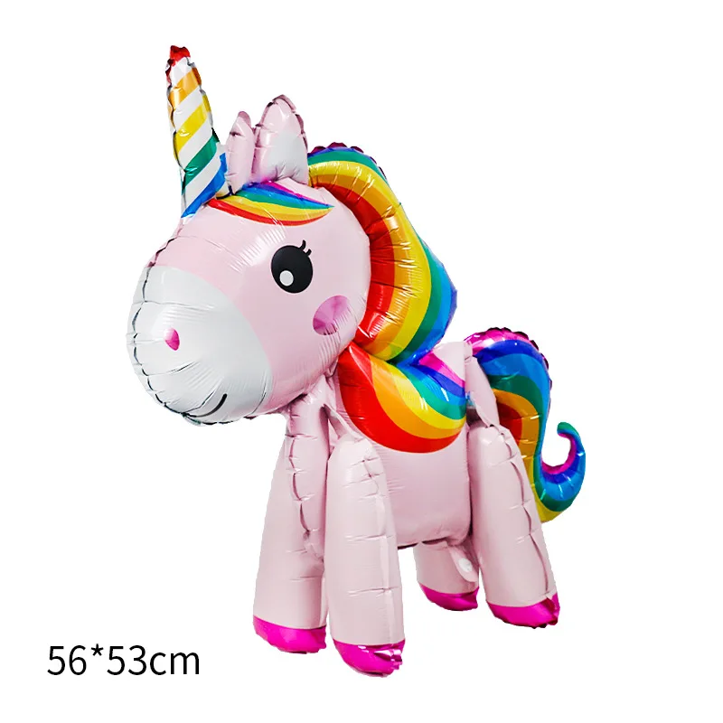 3D Stehender Einhorn-Folienballon Geburtstagsparty-Dekoration Regenbogen-Einhorn Party-Dekorationszubehör Geschenke – Detail 6