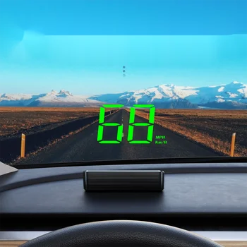 Pantalla frontal de velocidad para coche, GPS, HUD, Plug And Play, fuente grande, parabrisas, pantalla Digital, proyector, accesorios para todos los coches 1
