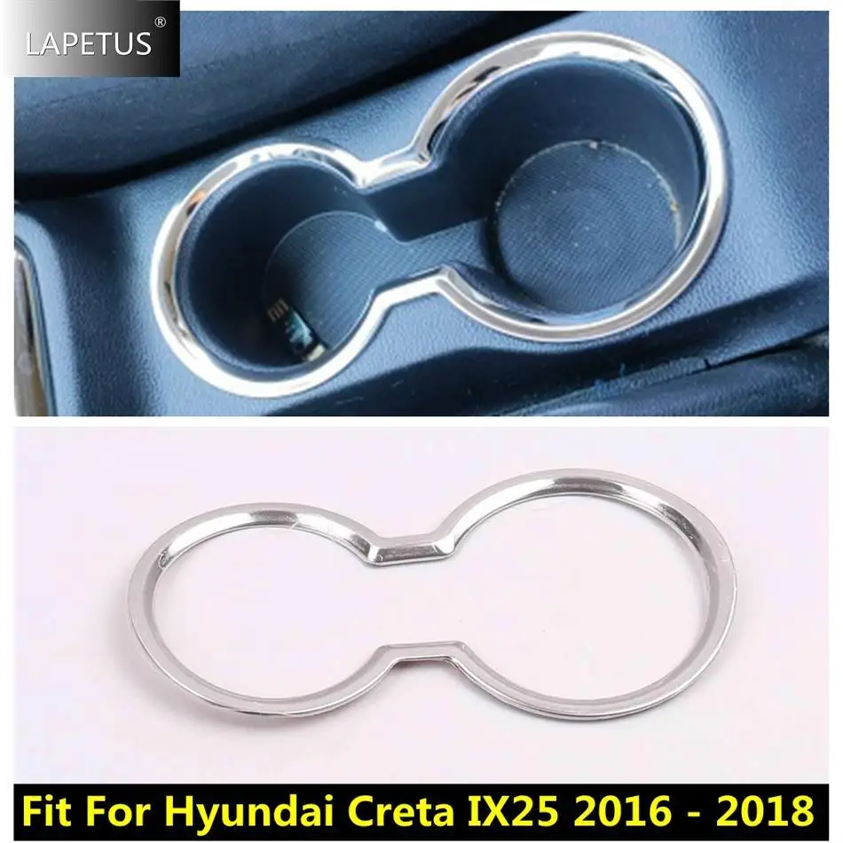 

Car Accessories Center Control Water Cup Drink Holder Decoration Panel Frame Cover Trim For Hyundai Creta IX25 2016 - 2018 Steel