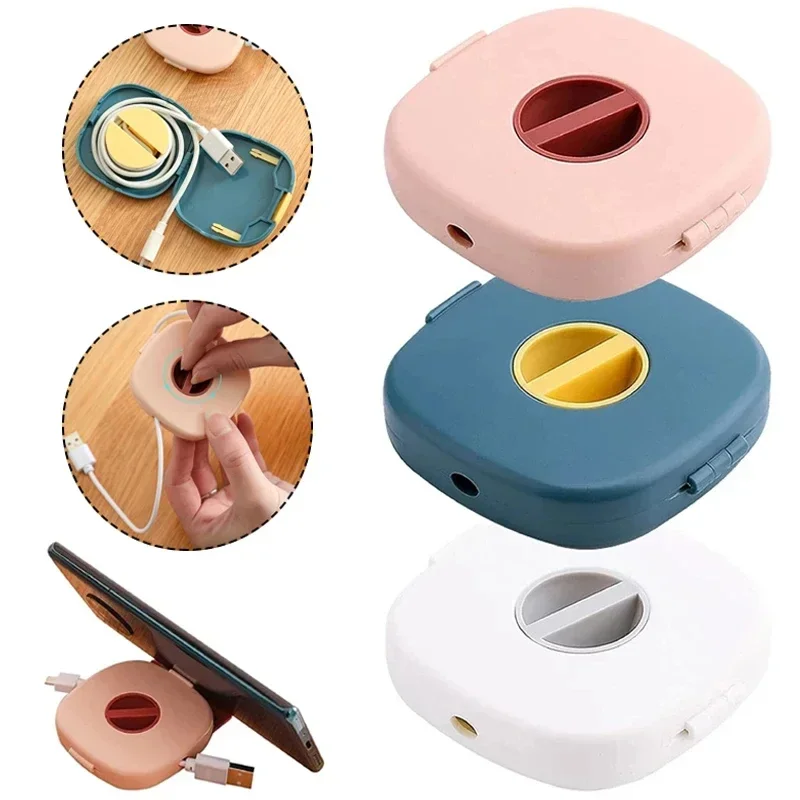 

Portable Cable Organizer Rotatable Cable Winder USB Cord Mobile Phone Data Cable Charger Wire Storage Box Holder Cable Winder