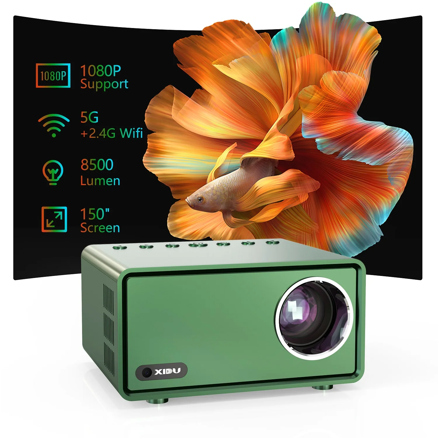 XIDU S2 Mini Projector Support 1080P Full HD 720P LED Projector for Android IPhone IPad UStick TV Beamer 4k Projector Smart Home