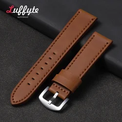 Elegant Vintage Leather Watch Strap - Premium Universal Bracelet in Black, Brown, and Grey - 22mm (Light Brown)