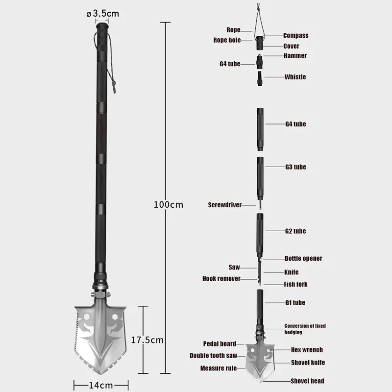 Survival Axe Shovel Car Equipment Tactical Shovel Multifunctional Tool Folding Tools Garden Gear Camping Equipment