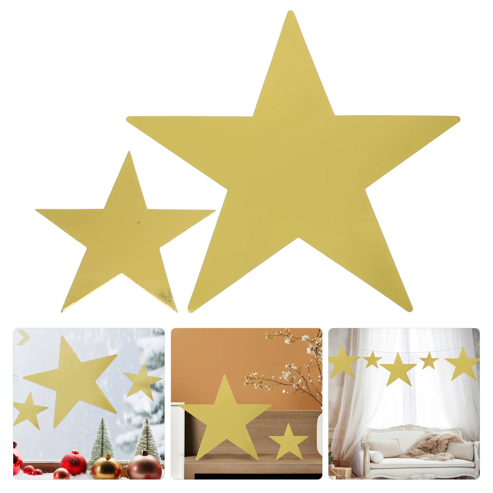 QUARKZMAN Goldene Laser-Sterne 100 Stück - Doppelseitige Pappsterne Für Deko | 15x15 Cm Für Party & Klassenzimmer