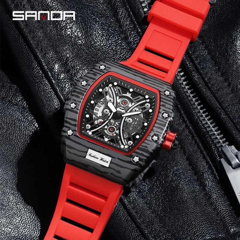 

SANDA New Men's Outdoor Sports Quartz Watch Luxury Luminous Hand Hollow 30M Waterproof Tide Men's Wristwatch Relógio masculino