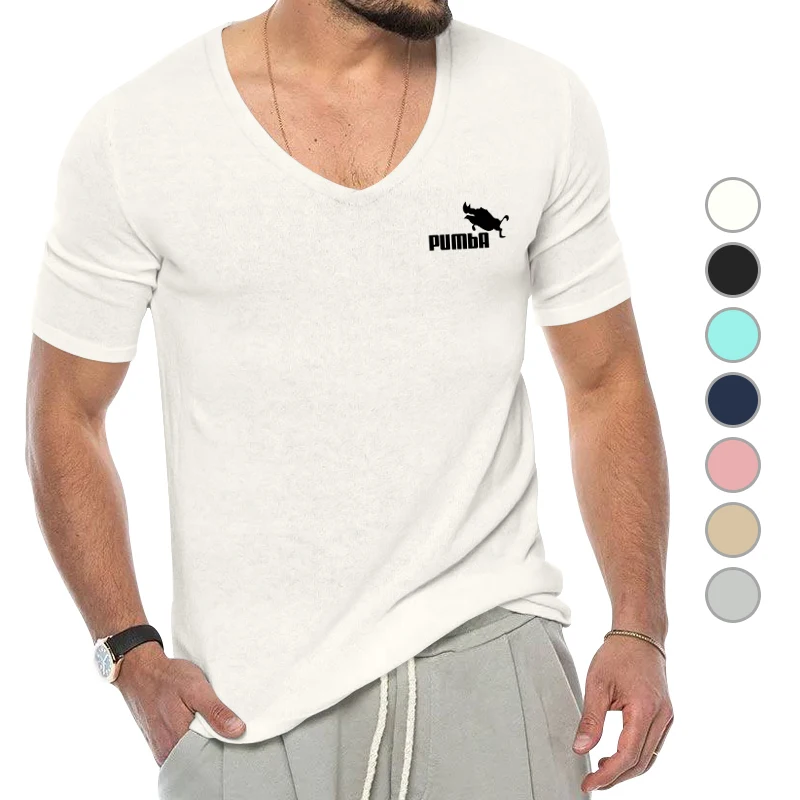 EuropeanandAmericanforeigntrademensclothingAmazonsummerVneck