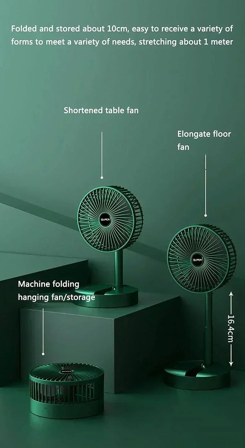 Description Picture 3 of itemPortable Mini Rechargeable High Wind Vertical Fan Floor Fan Student Dormitory Usb Cycle Charging