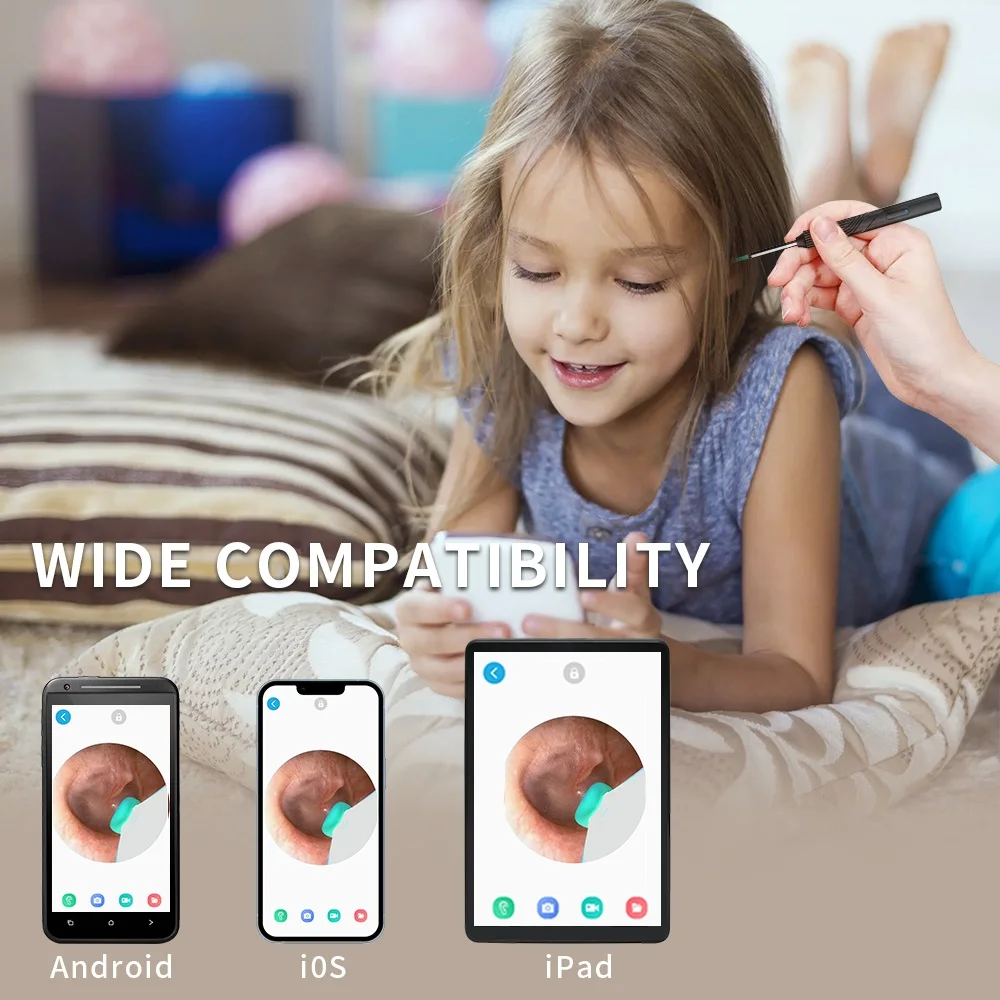 귀지 제거 스틱 귀 청소 도구 미니 카메라 Earpick 스마트 검 이경과 USB C 충전 귀 내시경 iOS 안드로이드 NE17에 대한 개인 건강 관리 HD 귀 청소기