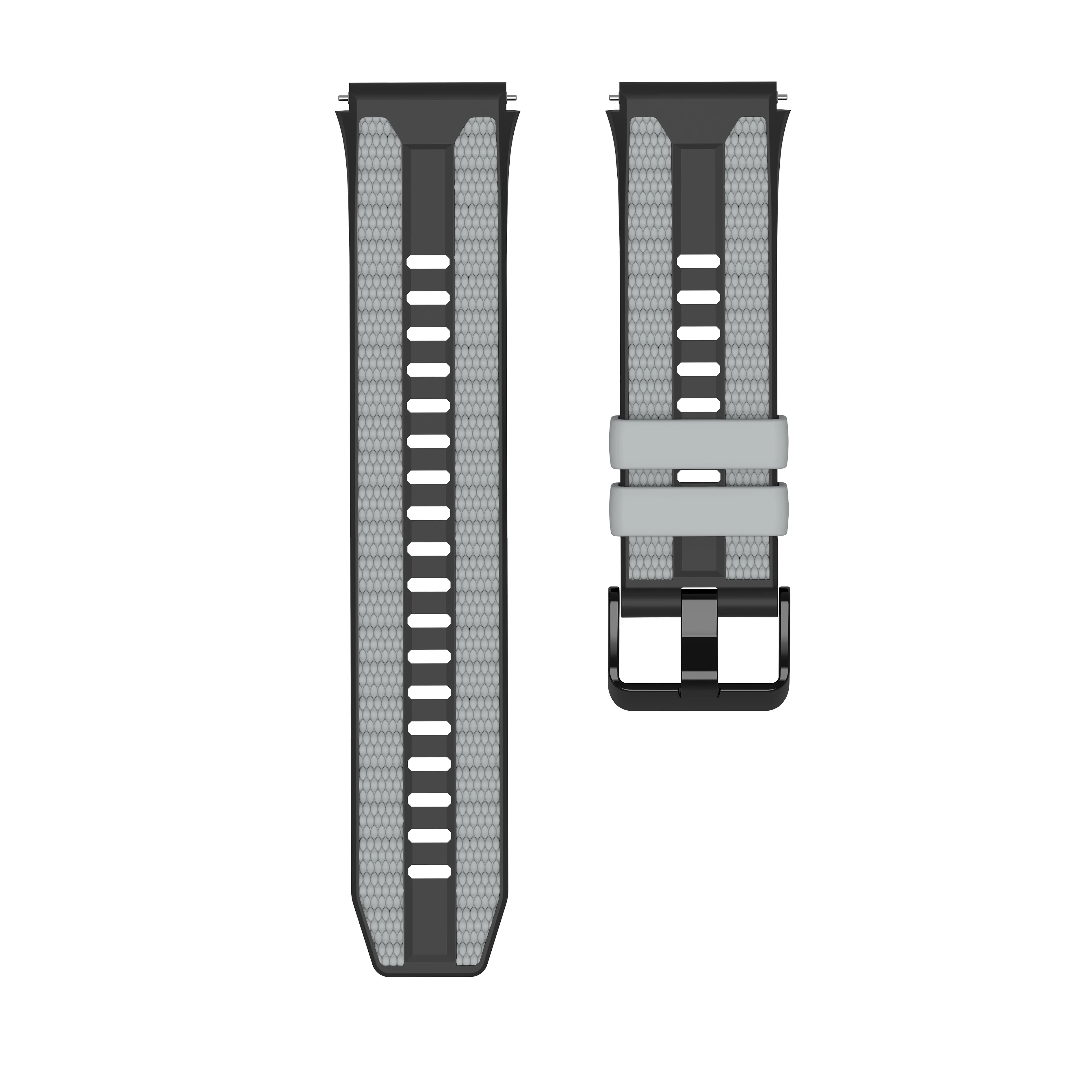 Dual-Color Breathable Silicone Watch Band - 22mm Soft Strap for Ultimate Comfort