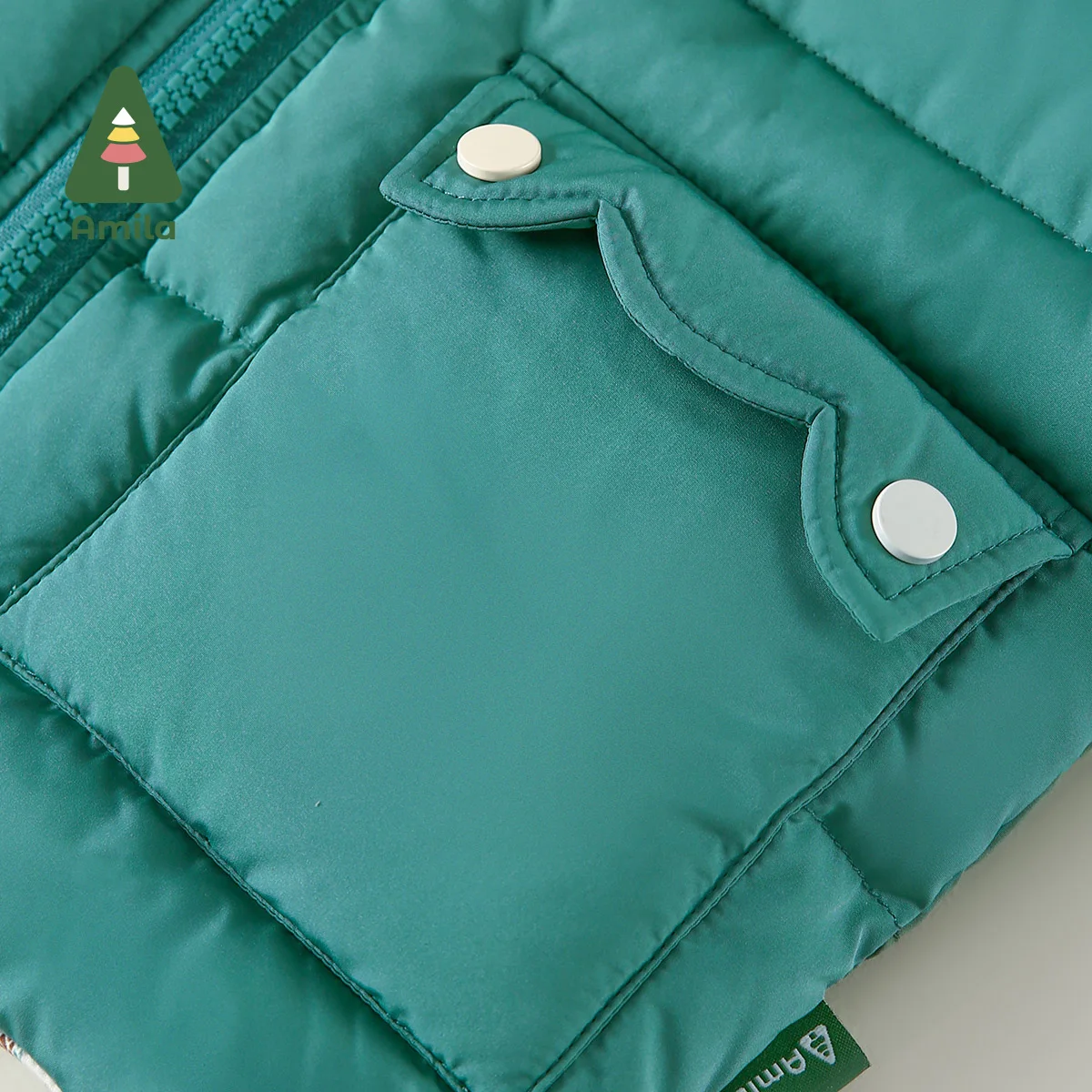 Amila Baby Cotton Clothing Winter Girls Children's Double-sided Wear Thickened Warm Hooded Coat Boys Casual Jacket