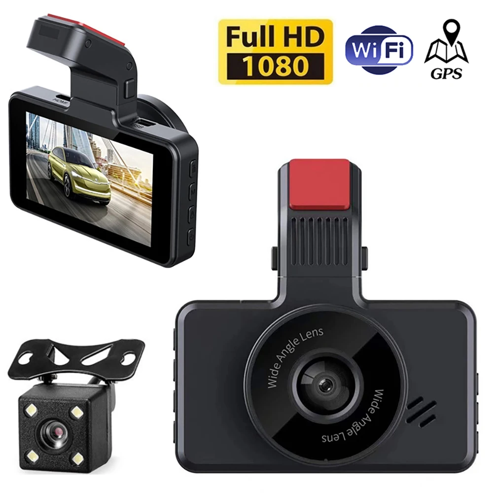 

Car DVR WiFi Dash Cam Full HD 1080P Rear View Vehicle Camera Video Recorder Black Box Auto Dashcam GPS Logger Car Accessories