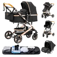 Le plus récent poussette de bébé de luxe 3 en 1 Portable voyage landau pliable landau haut paysage cadre en aluminium nouveau-né poussette pour bébé 6