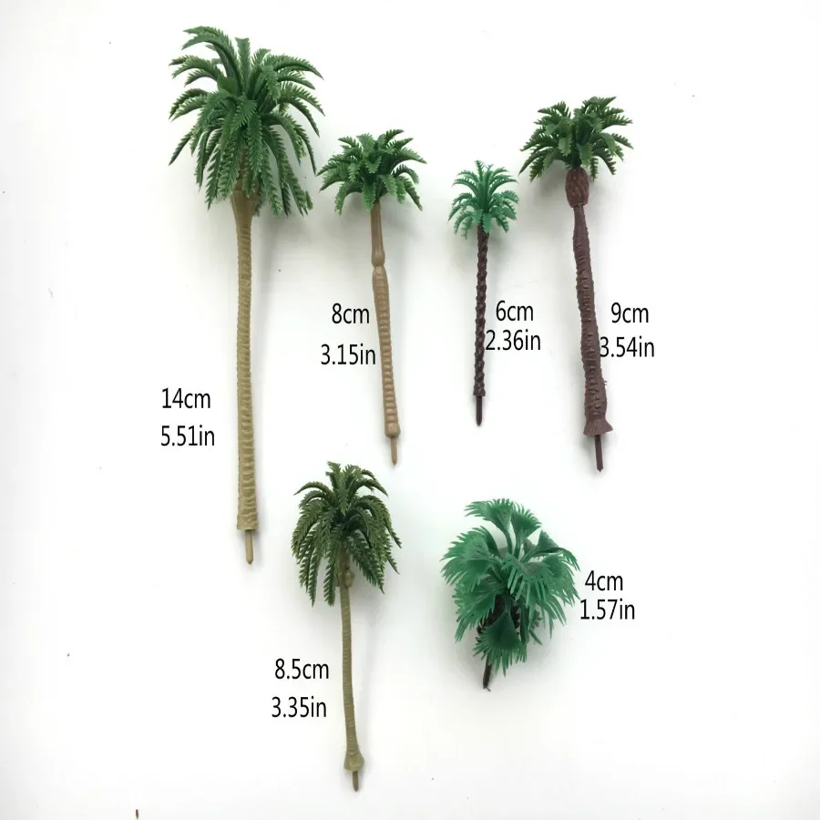 Mini Arbres Modèles De Palmiers AMP, Forêt Tropicale Artificielle En Plastique, Diorama De Construction, Micro Paysage Ferroviaire, 6cm, 7cm, 8.5cm, 10.5cm, 20 Pièces