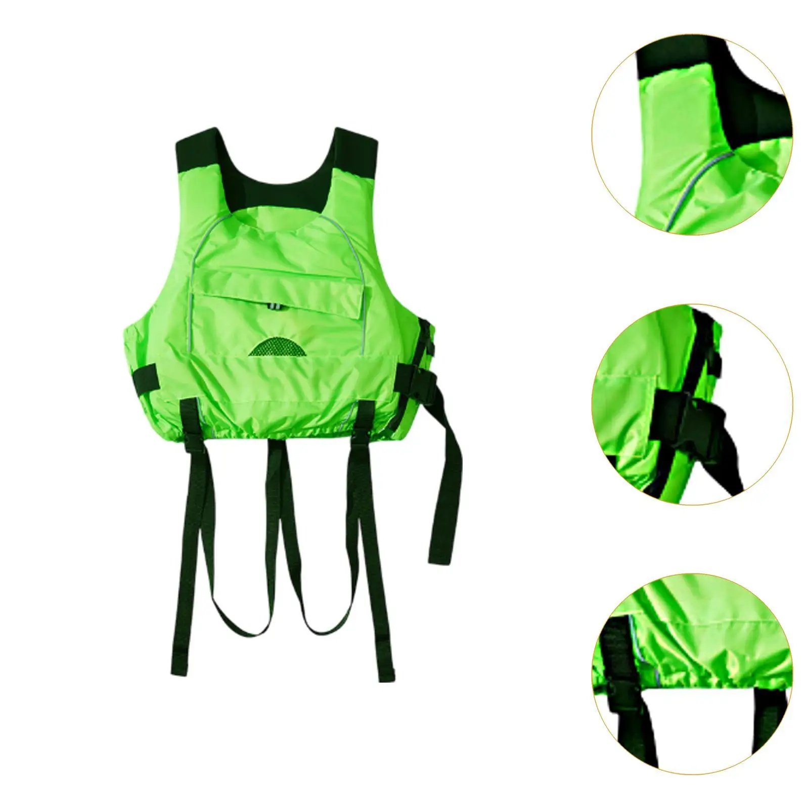 Swim Float Jacket Lightweight Multifunctional Reflective Strip Waistcoat for Surfing Water Sports Rafting Kayaking Wakeboarding