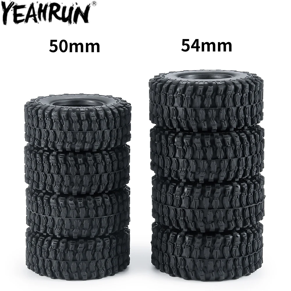 YEAHRUN 4PCS 1,0" weiche Gummi-All-Terrain-Radreifen 50*20/54*23mm für 1/24 RC Crawler Car Axial SCX24 1/18 TRX4M Upgrade-Reifen