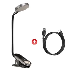 Baseus Stepless Dimmable LED Clip - On Rechargeable Desk Lamp with Touch Controls (Clip Lamp)