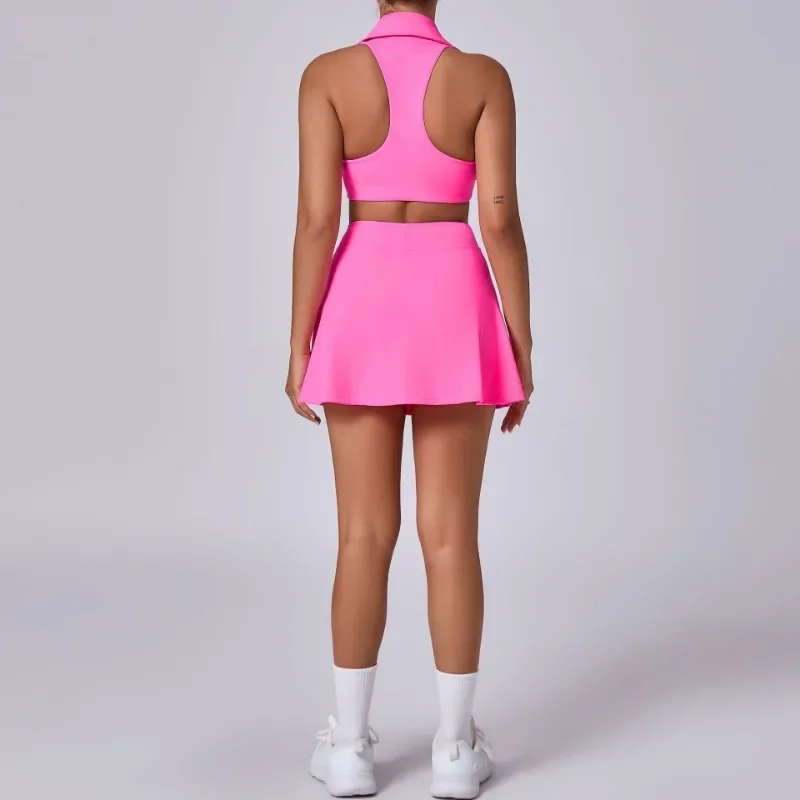 Ensemble jupe de tennis sans coutures – Tenue d'entraînement de golf à séchage rapide pour femme