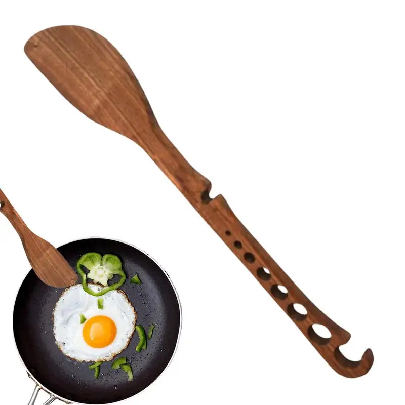 

Wooden Spatula Multi functional Ergonomic Oven Rack 3 In 1 Long Spatula Push-Pull Kale Peeler Kitchen Gadgets Cooking Tools