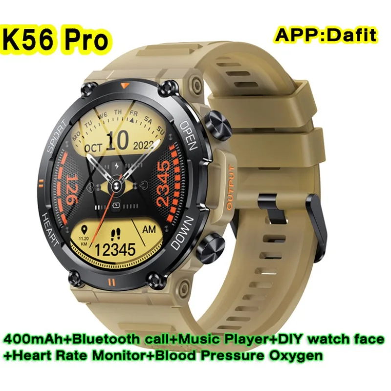 

Outdoor Original K56 Pro Smart Watch Men Bluetooth Call Music 400 MAH Heart Rate Monitor Blood Pressure Oxygen Sport Smartwatch