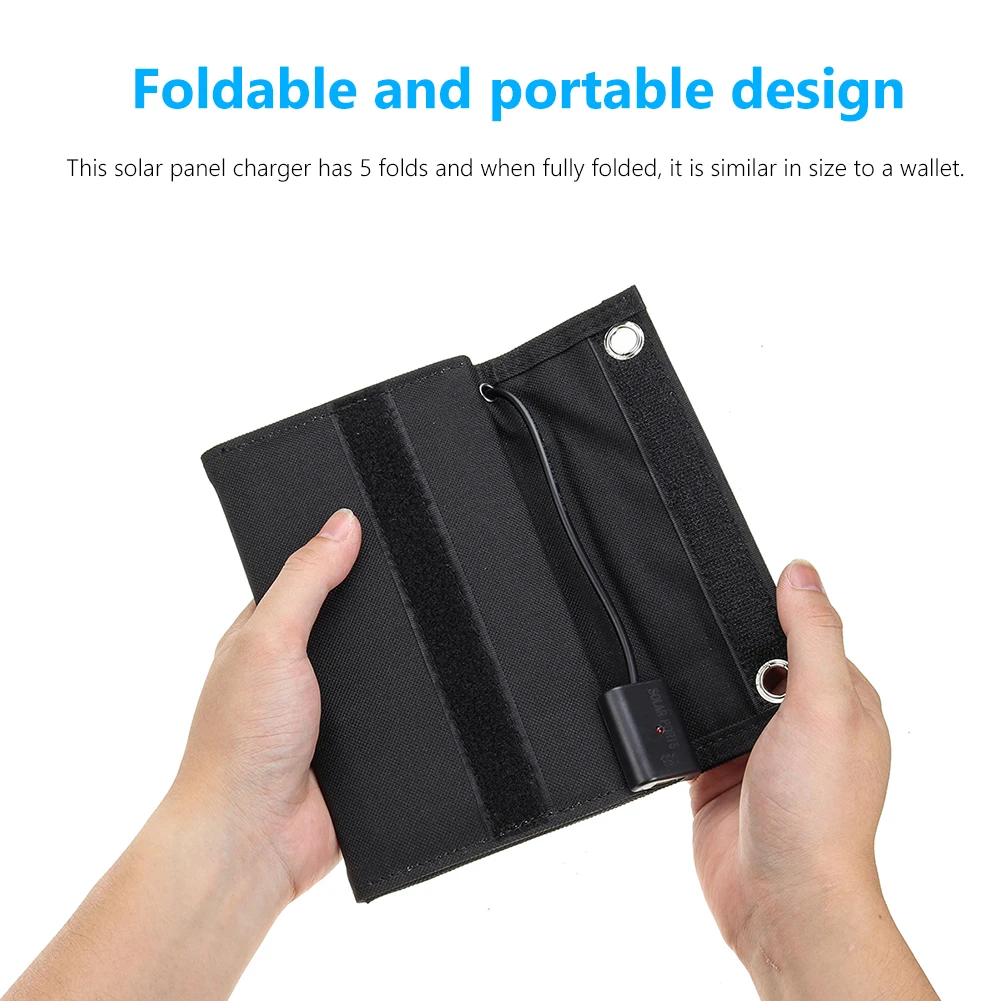 15W 5V Foldable USB Solar Panel Pack Portable Waterproof Foldable Battery Charger Outdoor Traveling Mobile Power Battery