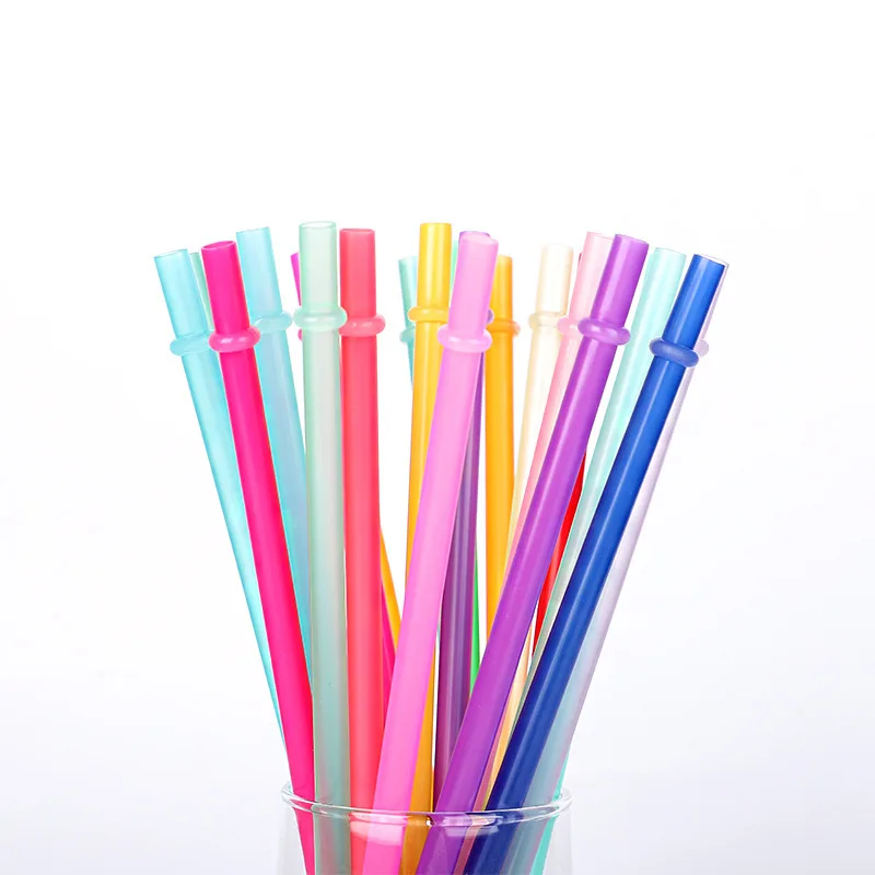 

10pcs 23cm Mix Color Rainbow Plastic Straw BPA Free Reusable Hard Drink Straws for Mason Jars Tumblers for Party Drinking Straw