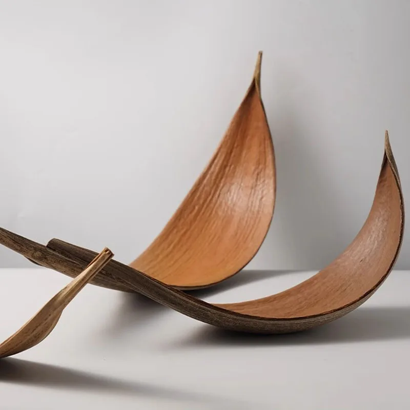Creative Natural Cocoa Leaf Plate Restaurant Irregular Display Plate Dessert Decorative Tray Creative Leaf Shape Tableware
