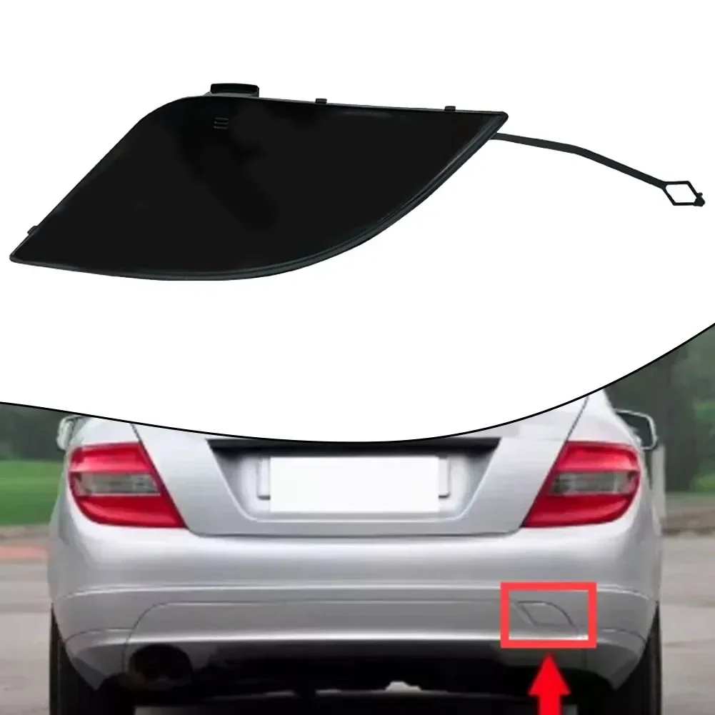W204 Tow Hook Cover Color Black Rear Bumper Tow Hook Cover Replace Broken Damaged Part Direct Replacement Easy Installation