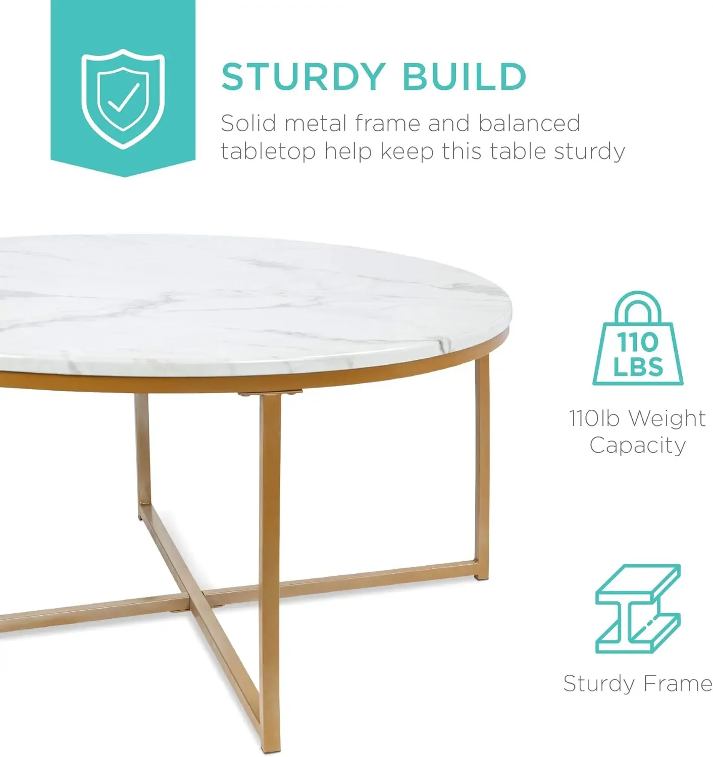36in Faux Marble Accent Table, Modern End Table, Large Coffee Table Home Decor for Living Room, Dining Room, Tea, Coffee 4