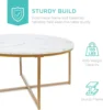 36in Faux Marble Accent Table, Modern End Table, Large Coffee Table Home Decor for Living Room, Dining Room, Tea, Coffee 4