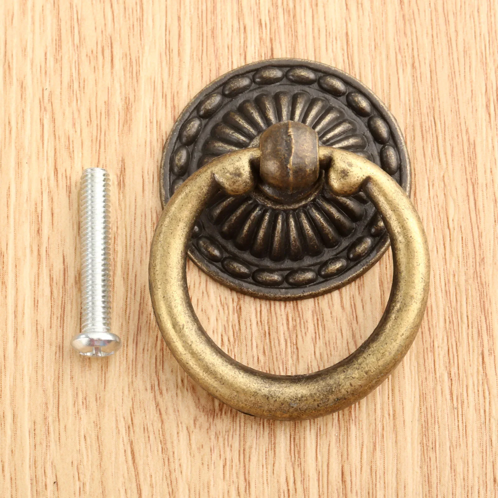 1Pc 46*32mm Antique Bronze Furniture Knobs Kitchen Door Drawer Cupboard Cabinet Jewelry Wood Box Ring Pull Knob