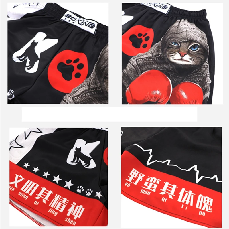 Muay Thai Shorts Men Women Kids Boxing Training Shorts Breathable Martial Arts Sanda Sparring Grappling Fight Kickboxing Pants