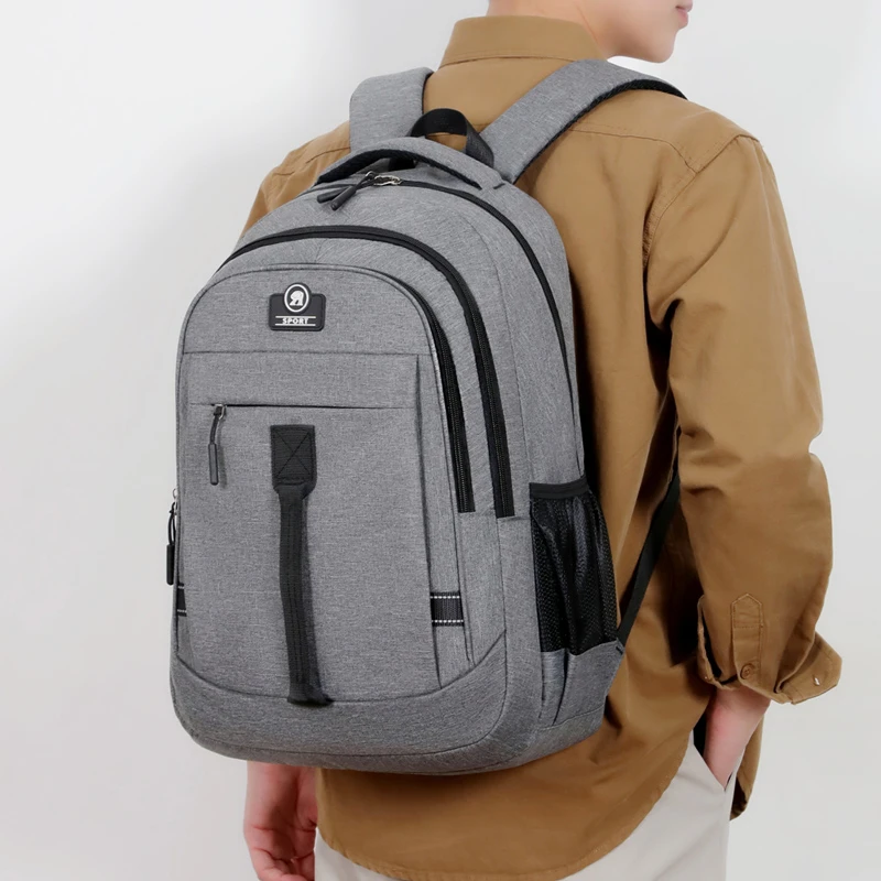 Large-capacity leisure backpack with multiple pockets - adjustable shoulder strap, zipper closure, polyester lining, suitable fo