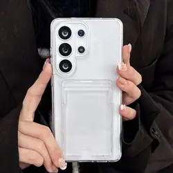 Ultra Clear Shockproof Card Slot Phone Case - Durable Acrylic Cover - Galaxy Note20 Ultra (Clear)