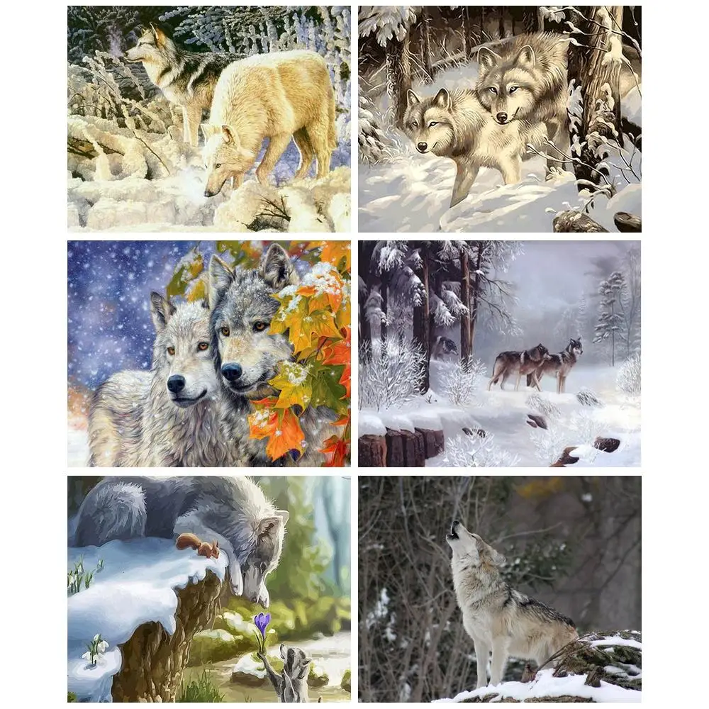 

CHENISTORY Набор для раскрашивания по номерам, Раскрашивание по номерам, волки, раньше Раскрашивание для взрослых, Раскрашивание по номерам