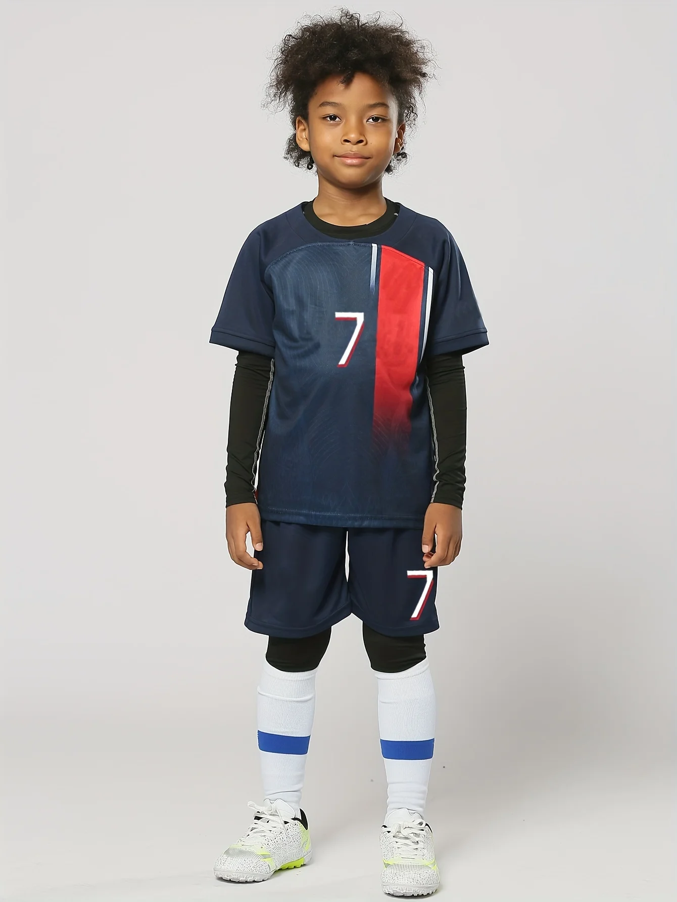 Summer 4-14 Year Old Boys and Girls Football Top Short Sleeve+Shorts Comfortable and Breathable Children's Sports Set