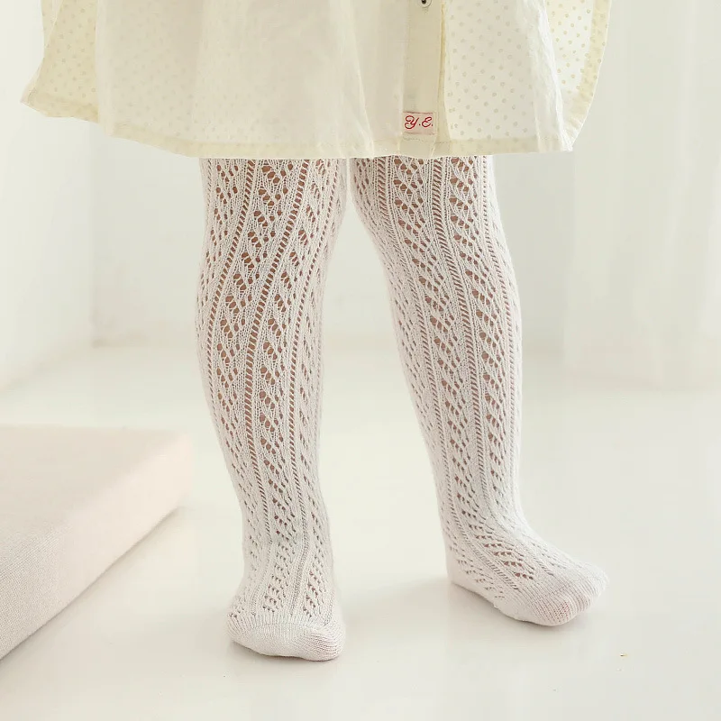Summer Baby Girls Tights Thin Infant Toddler Newborn Kids Breathable Hollow Pantyhose Children Soft Cotton Stockings kids socks kids pantyhose solid color pantyhose toddler tights kids leggings